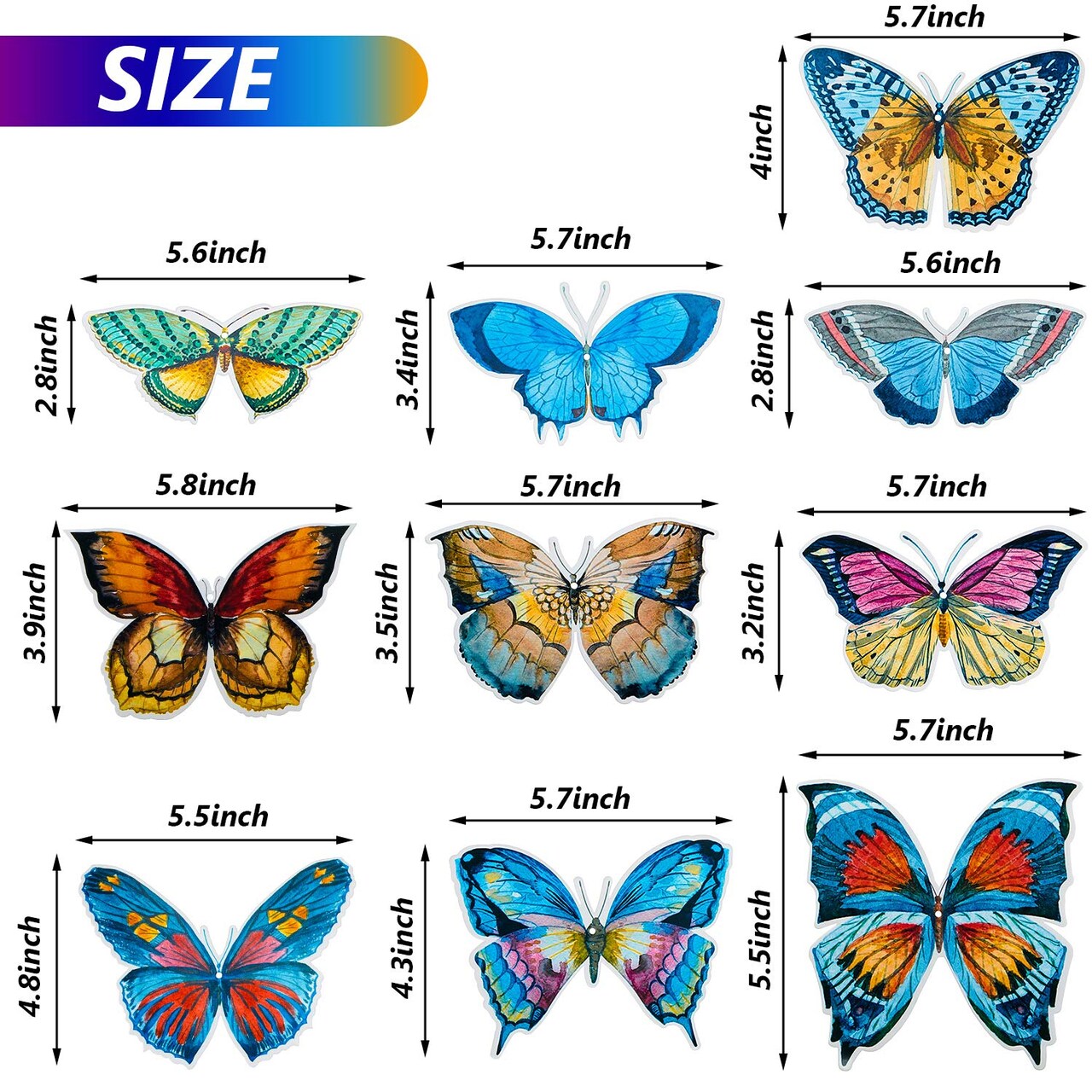 40 Pieces Butterfly Spring Hanging Swirl Summer Spring Party Hanging for Home Classroom Baby Shower Birthday Wedding Garden Themed Tea Party Decoration Supplies